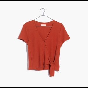 Madewell Texture and Thread wrap tie top S